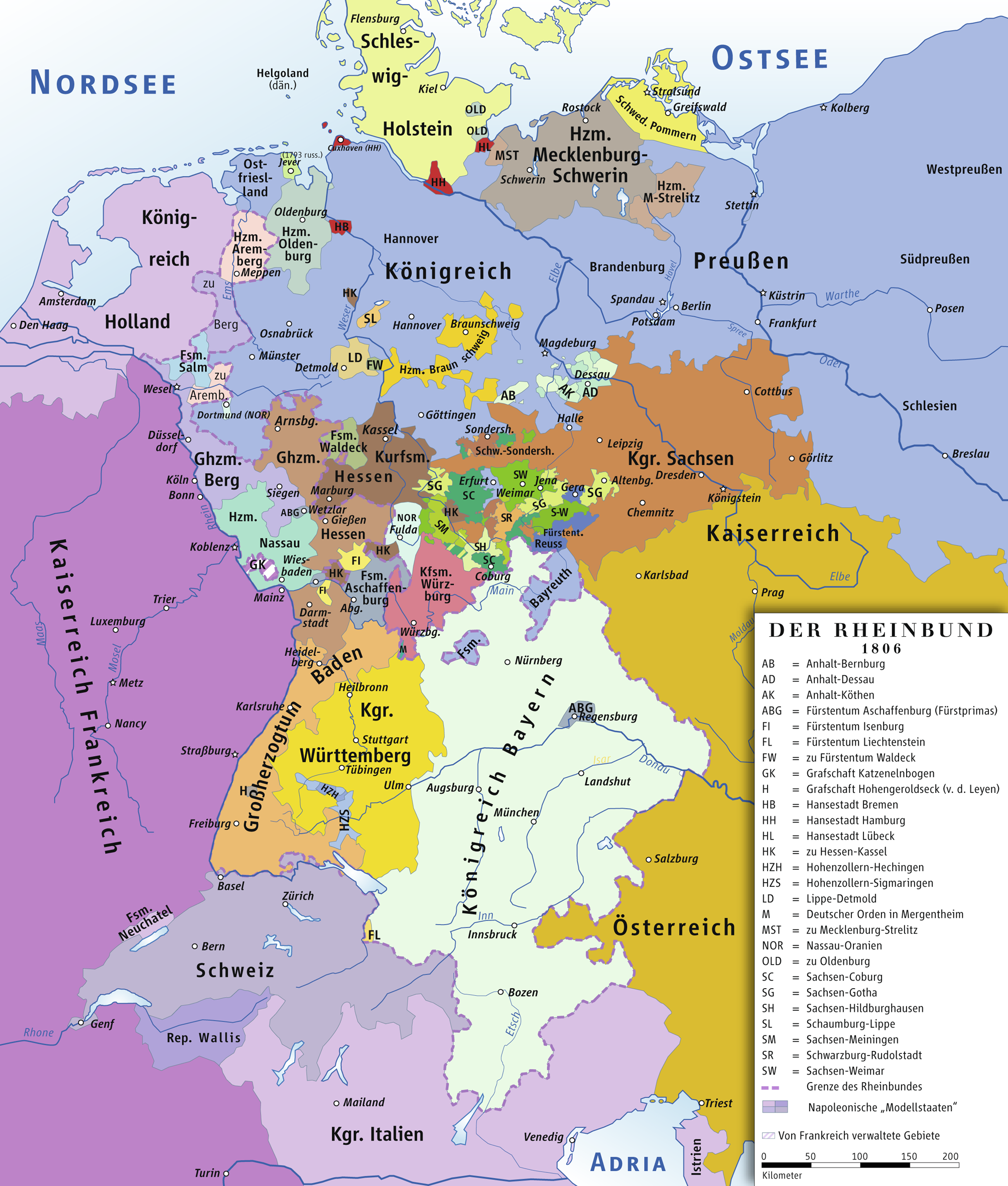 Rheinbund_1806,_political_map